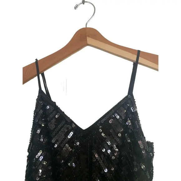 Lulus Women's Black V-Neck Sequin Maxi Dress Size XS - Picture 7 of 7